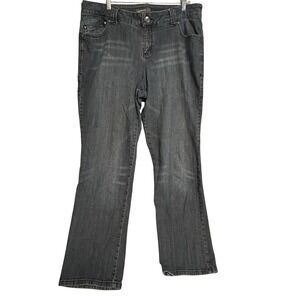 Venezia Womens Jeans sz. 3 Average Plus Size Faded Black Straight Leg Denim